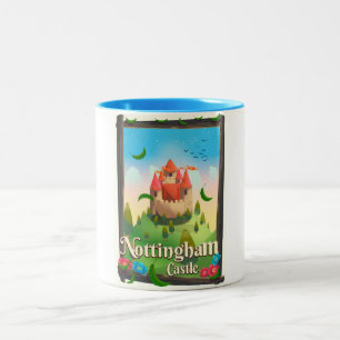 Nottingham castle travel poster Two-Tone coffee mug