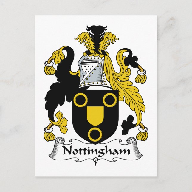 Nottingham Family Crest Postcard (Front)
