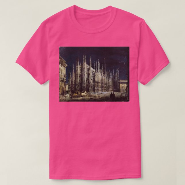 Notturno di Piazza del Duomo a Milano by Angelo In T-Shirt (Design Front)