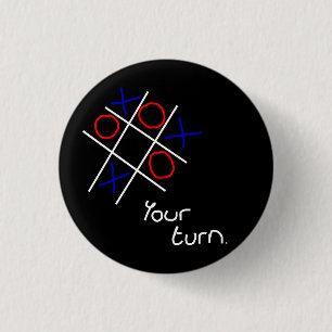 Noughts & Crosses (Tic-tac-toe) 3 Cm Round Badge