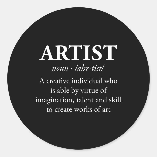 Noun Definition Paintbrush Painter Classic Round Sticker (Front)
