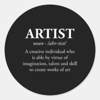 Noun Definition Paintbrush Painter Classic Round Sticker