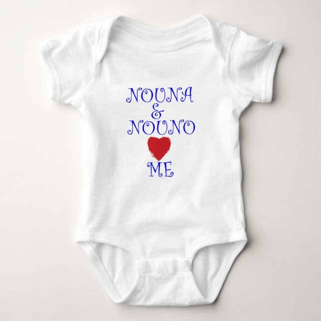 NOUNA AND NOUNO LOVE ME BABY BODYSUIT (Front)