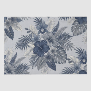 Nourison Aloha Floral Bloom Blue & Grey Tissue Paper