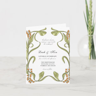 Nouveau Art Floral Wedding Invitation RSVP