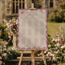Nouveau Art Hand Drawn Wedding Seating Charts