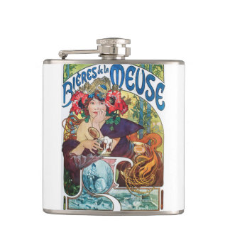 nouveau art vintage design metallic bottle hip flask