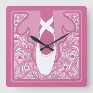 Nouveau Ballet Square Wall Clock