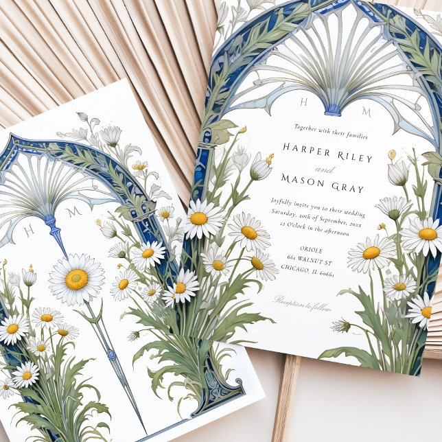 Nouveau Daisy Garden Wedding Invitation (Creator Uploaded)