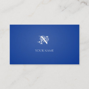 Nouveau Dark Blue Golden Business Card