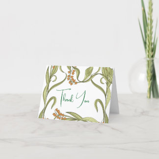 Nouveau Flower Wedding Thank You Card