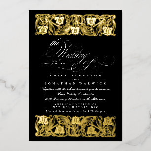 Nouveau Formal Calligraphy Elegant Classic Gold