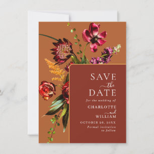Nouveau Garden Flowers Wedding QR code Save The Date