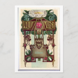 Nouveau July Leo zodiac birthday Invitation
