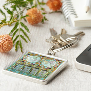 Nouveau Monde -Old-Cartographic-Maps Key Ring