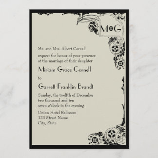 Nouveau Monogram Wedding Invitation