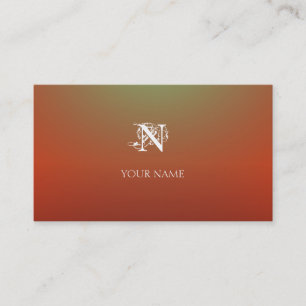 Nouveau orange business card