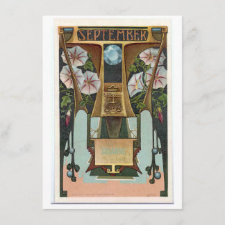 Nouveau September Libra zodiac birthday Invitation