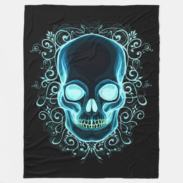 Nouveau Skull Fleece Blanket (Front)