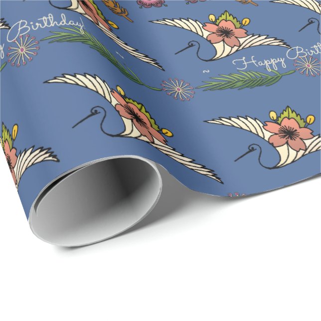 Nouveau Swan - Name the Occasion - Personalise Wrapping Paper (Roll Corner)