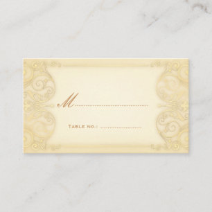 Nouveau Victorian Pale Gold Fancy Table Escort Place Card