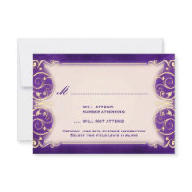 Nouveau Victorian: Vintage Gold & Purple RSVP