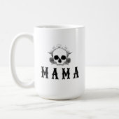 NOVA Black Floral Skull Halloween Mama Coffee Mug (Left)