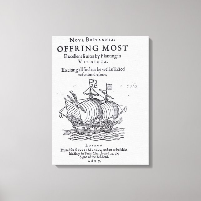 Nova Britannia. Offring Most Excellent Fruites Canvas Print (Front)