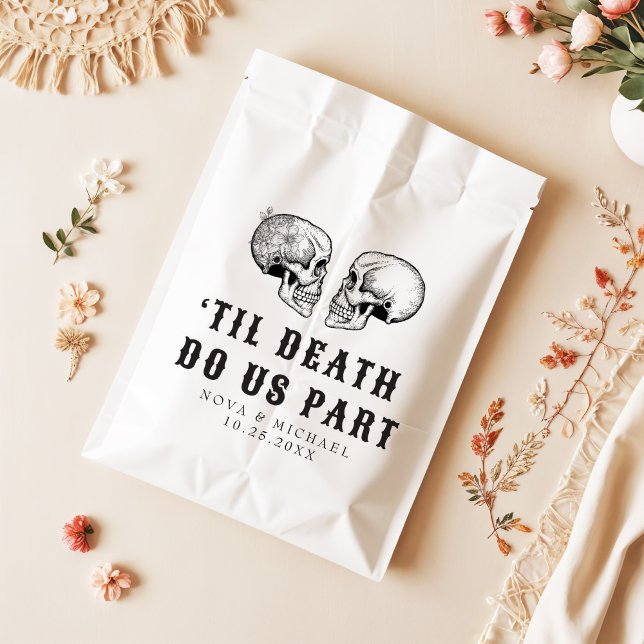NOVA Gothic Floral Skull Til Death Wedding Favour Bags (Creator Uploaded)