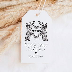 NOVA Halloween Skeleton Heart Hands Thank You Gift Tags