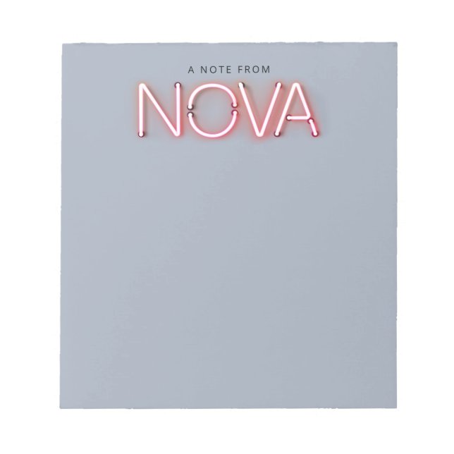 Nova name in neon lights notepad (Front)