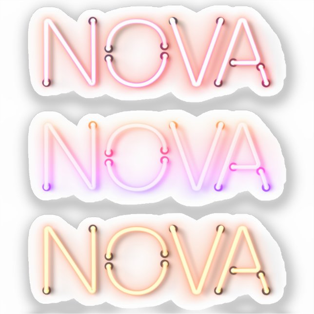 Nova name in neon lights x3 (Front)