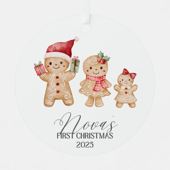 Nova Personalized Baby's First Christmas Metal Tree Decoration (Front)