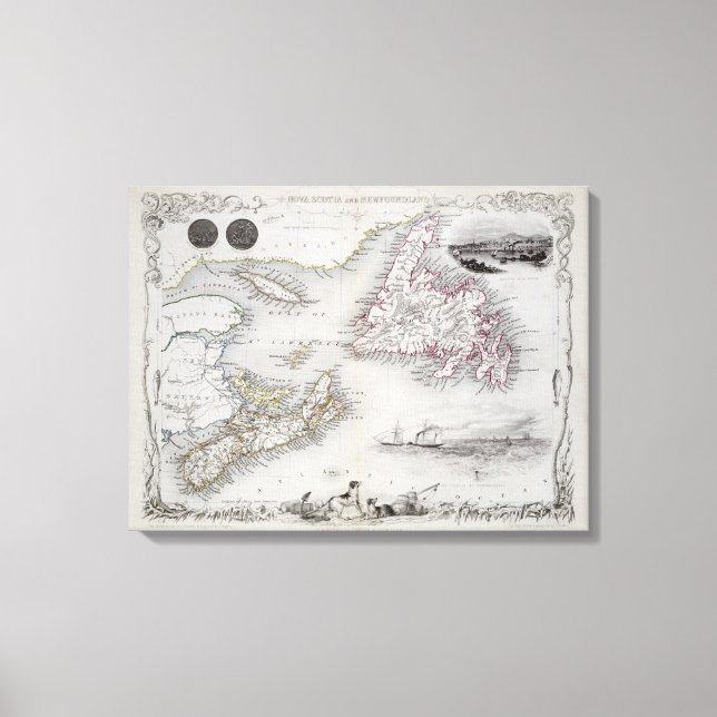 Nova Scotia and Newfoundland, from a Series of Wor Canvas Print (Front)