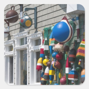 Nova Scotia, Canada. Buoy shop in  Blue Rocks in Square Sticker