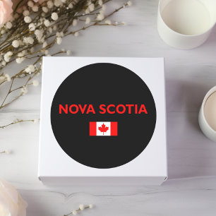 Nova Scotia Canada Canadian Flag Dark Color Classic Round Sticker
