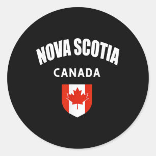 Nova Scotia Canada Canadian Flag Hiking Camping Fi Classic Round Sticker