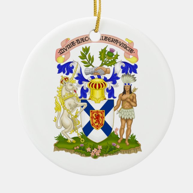Nova Scotia (Canada) Coat of Arms Ceramic Tree Decoration (Front)