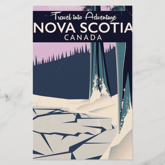 Nova Scotia, Canada holiday travel poster. Stationery (Front)