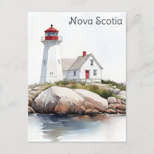 Nova Scotia Canada Lighthouse Travel Postcard