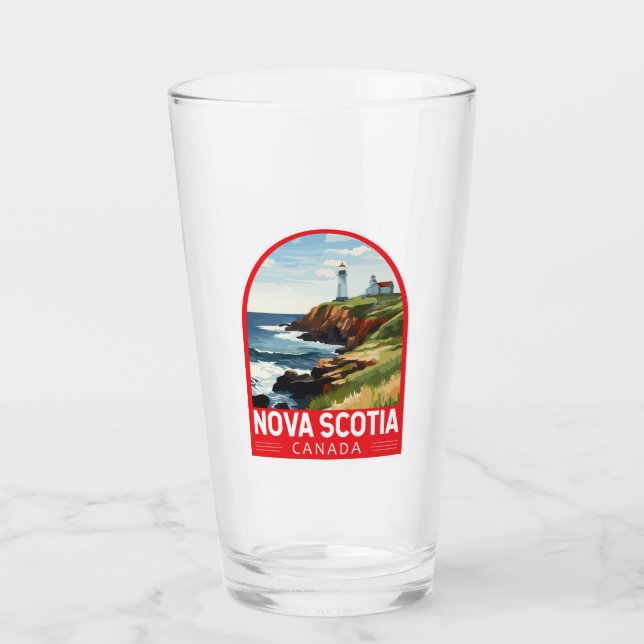 Nova Scotia Canada Travel Art Vintage Glass (Front)