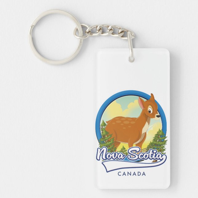Nova Scotia Canada travel logo Key Ring (Front)