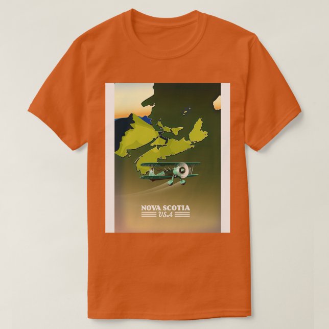 Nova Scotia Canada travel map T-Shirt (Design Front)