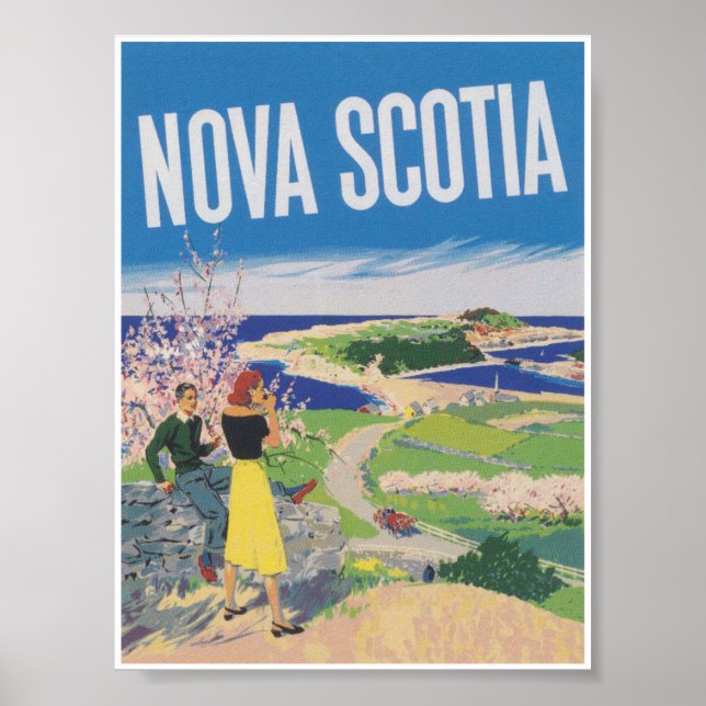 Nova Scotia Canada Vintage Travel Poster (Front)