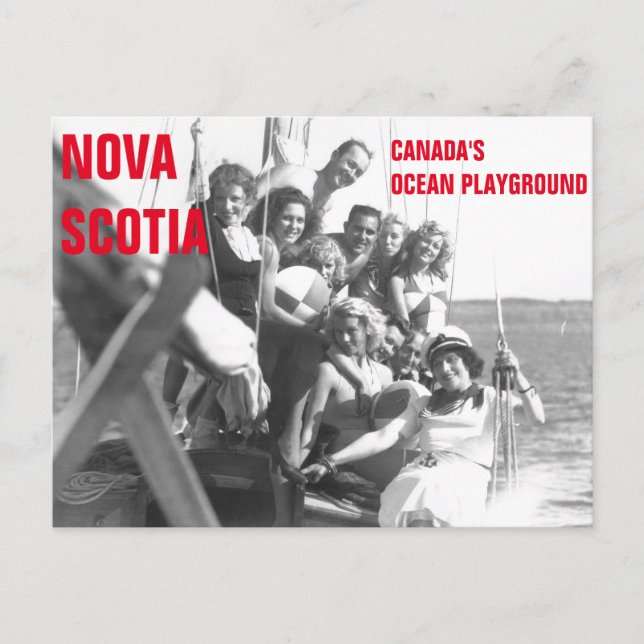 Nova Scotia Canada's Ocean Playground Vintage Post Postcard (Front)