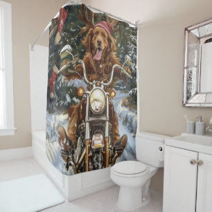 Nova Scotia Dog Christmas Shower Curtain