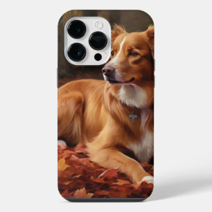Nova Scotia Duck Terrier In Autumn Leaves Fall iPhone 14 Pro Max Case