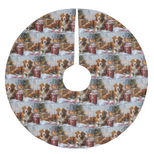 Nova Scotia Duck Toller Dog Christmas Festive Brushed Polyester Tree Skirt