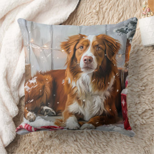 Nova Scotia Duck Toller Dog Christmas Festive Cushion