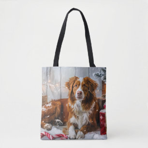 Nova Scotia Duck Toller Dog Christmas Festive Tote Bag